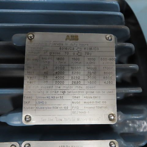 ABB M3GP-280SMC-4-B3 110kW AC Electric Motor 400V 50HZ 3PH 1485RPM 280 Frame