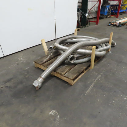 Stainless Steel Interlocked Flexible Hose 4-1/4" 3 3-1/4" x 10' L Mixed Lot Of 4
