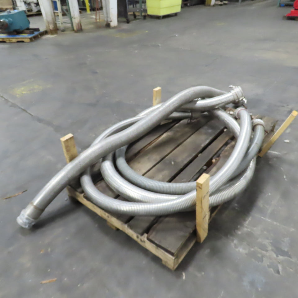 Stainless Steel Interlocked Flexible Hose 4-1/4" 3 3-1/4" x 10' L Mixed Lot Of 4