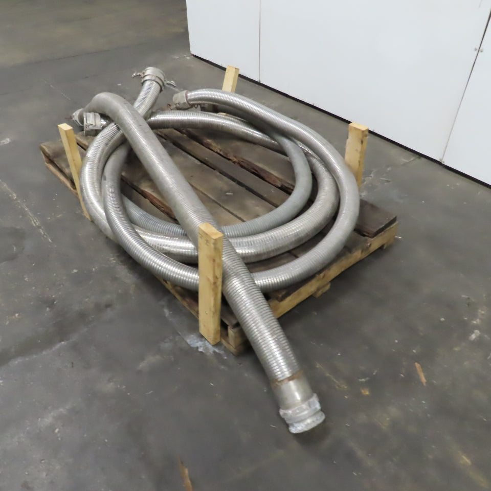 Stainless Steel Interlocked Flexible Hose 4-1/4" 3 3-1/4" x 10' L Mixed Lot Of 4