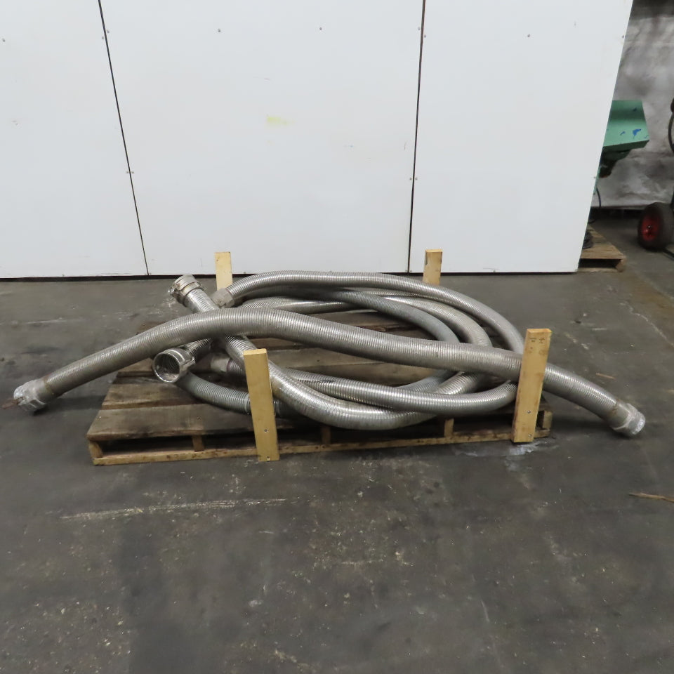 Stainless Steel Interlocked Flexible Hose 4-1/4" 3 3-1/4" x 10' L Mixed Lot Of 4