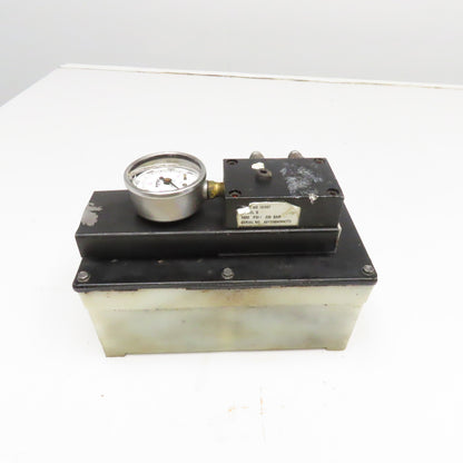 Hytec 100987 Model G Pneumatic Hydraulic Pump Needs Pressure Gauge 4800 PSI