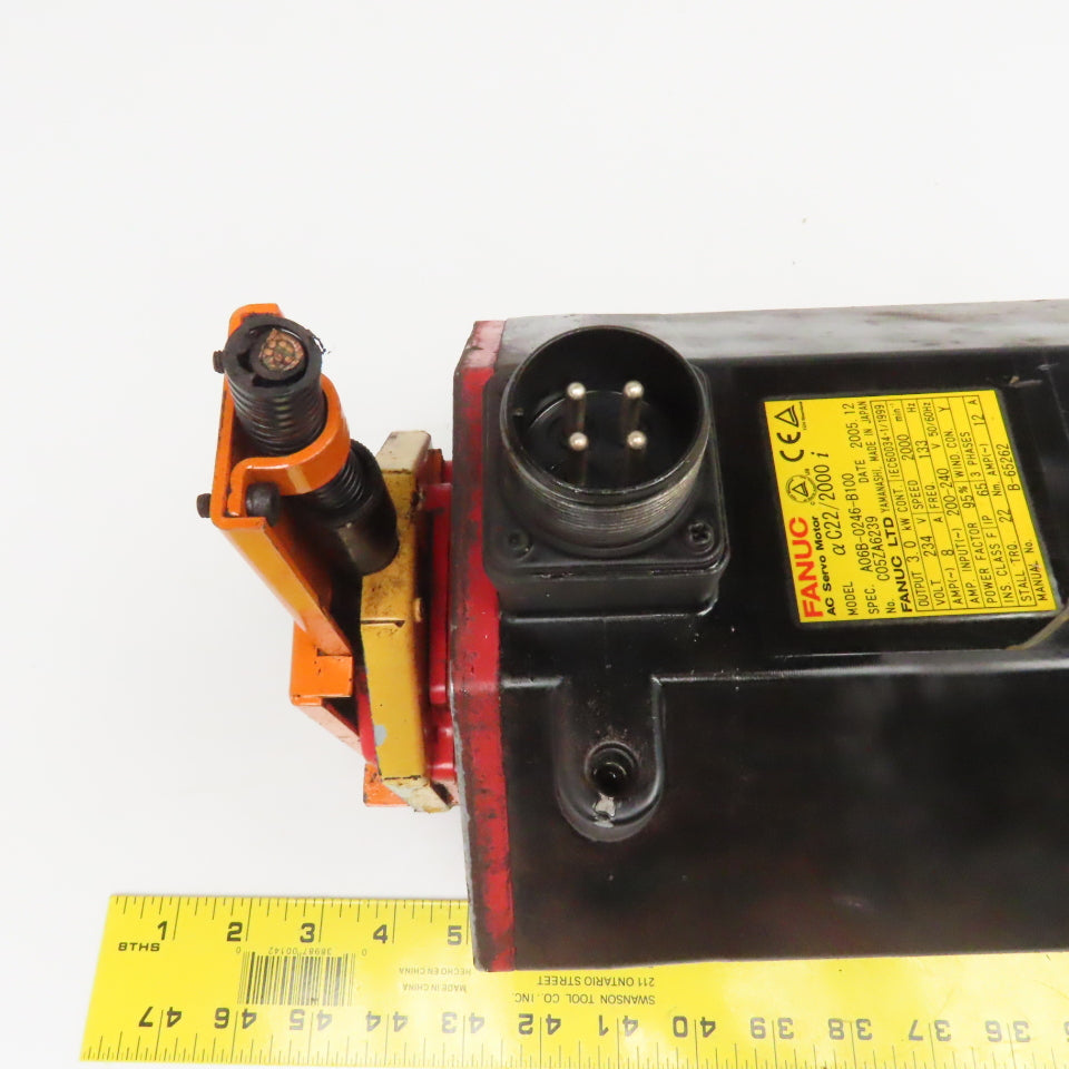 Fanuc A06B-0246-B100 3kW 2000RPM 3Ph 234V 133Hz AC Servo Motor