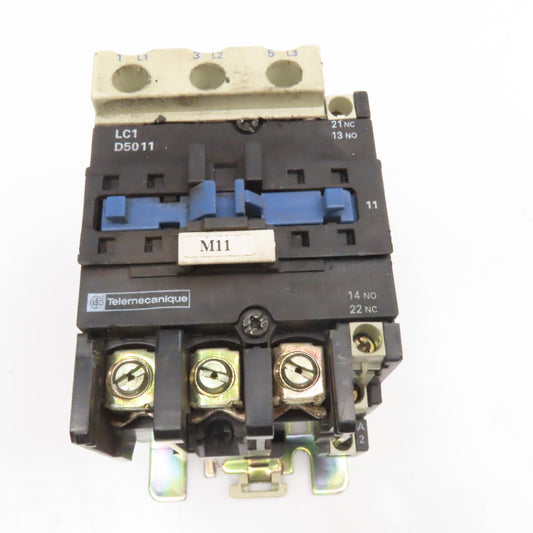 Telemecanique LC1D5011 600V 3Ph 30Hp MAX Contactor 110V 50/60Hz Coil