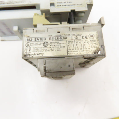 Allen Bradley 100-C09ZJ10 600V 7.5Hp Magnetic Contactor 1.6-5.0A Trip 193-EA1EB
