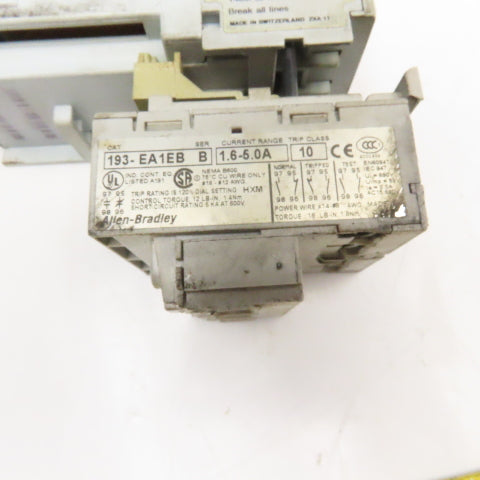 Allen Bradley 100-C09ZJ10 600V 7.5Hp Magnetic Contactor 1.6-5.0A Trip 193-EA1EB
