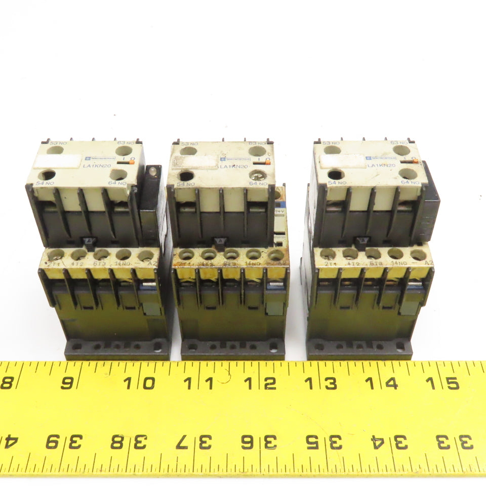 Telemecanique LP1K0910 600V 5Hp Contactor W/ Auxiliary 24V Coil Lot of 3