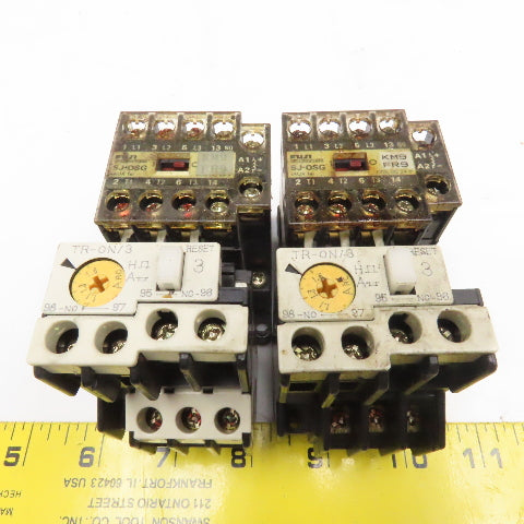 Fuji SJ-0SG TR-0N/3 Contactor 440V 2.2kW 24VDC Coil 1.1-1.6A Trip Lot Of 2