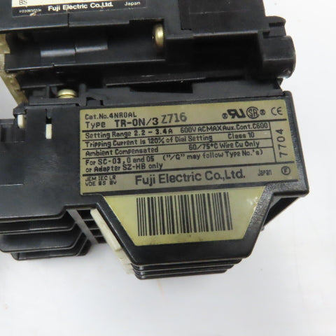 Fuji SJ-0SG TR-0N/3 Contactor 440V 2.2kW 24VDC Coil 2.2-3.4A Trip Lot Of 2