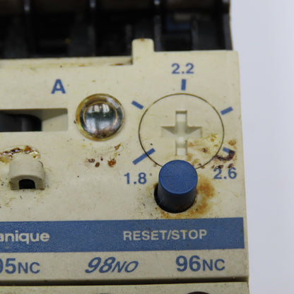 Telemecanique LP1K0610 LR2K0308 Magnetic Contactor 600V 3Hp 1.8-2.6A Trip 24VDC
