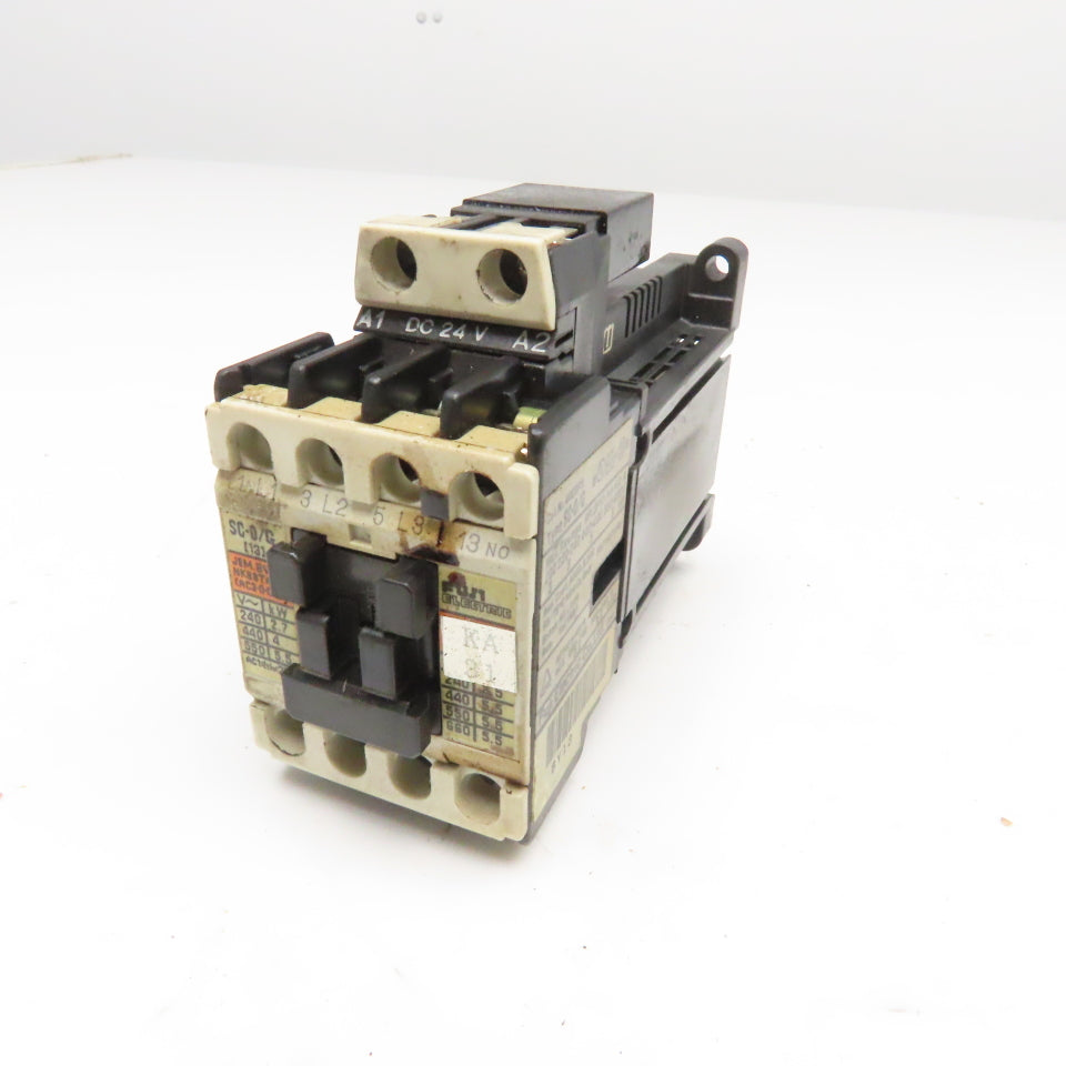 Fuji SC-0/G 4GC0F0 Magnetic Contactor 600V 5Hp 24VDC Coil