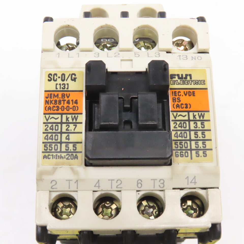 Fuji SC-0/G 4GC0F0#10 Magnetic Contactor 600V 5Hp 24VDC Coil