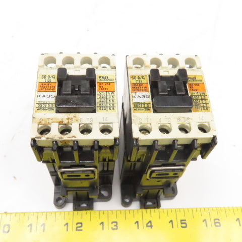 Fuji SC-0/G SC13AG Magnetic Contactor 600V 5Hp 24VDC Coil Lot Of 2