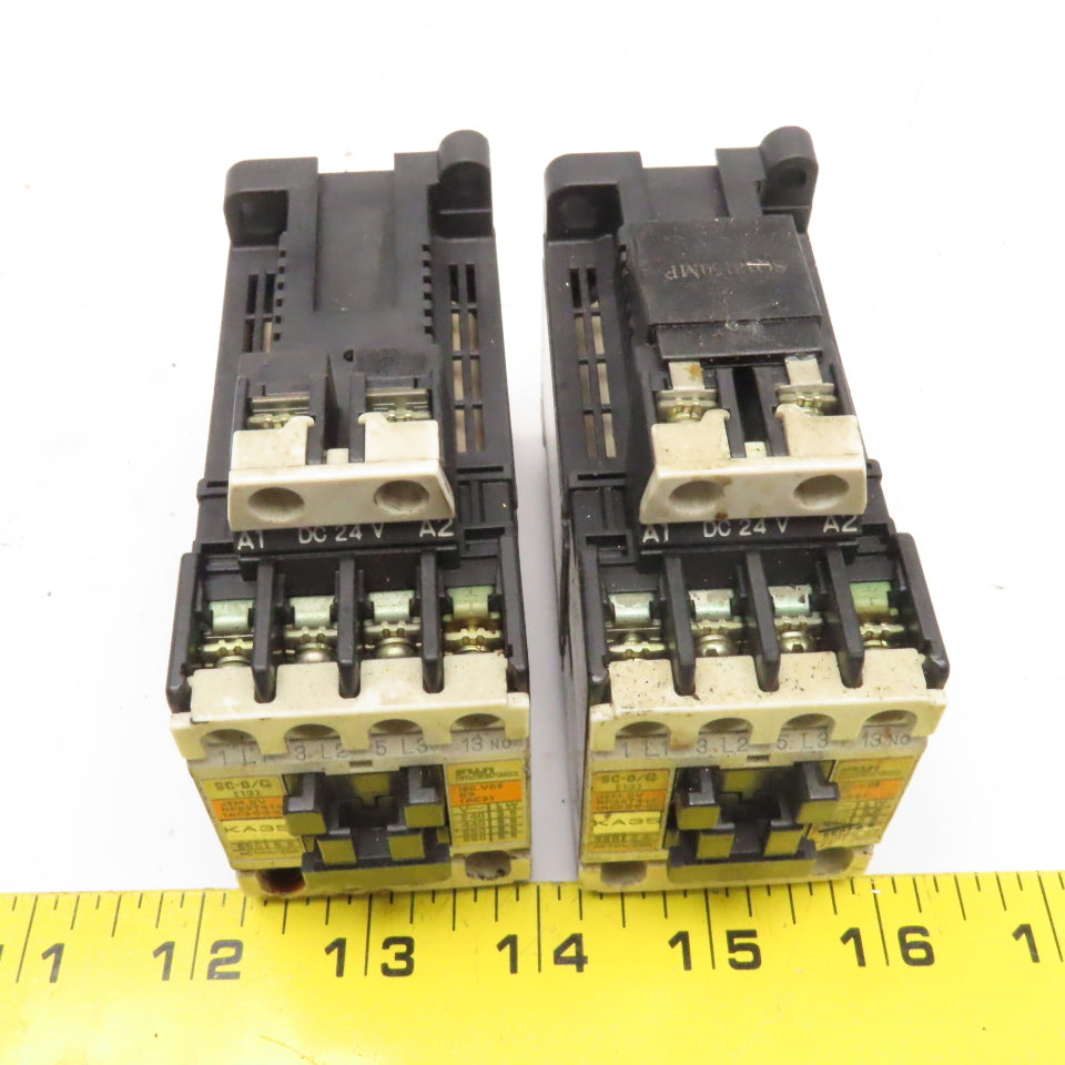 Fuji SC-0/G SC13AG Magnetic Contactor 600V 5Hp 24VDC Coil Lot Of 2