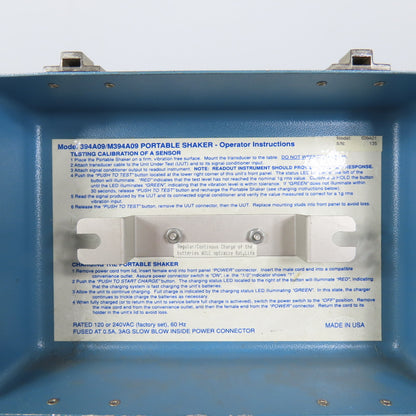 TM Industrial Monitoring System 699A01 Portable Shaker System 120/240VAC 100HZ