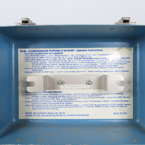 TM Industrial Monitoring System 699A01 Portable Shaker System 120/240VAC 100HZ