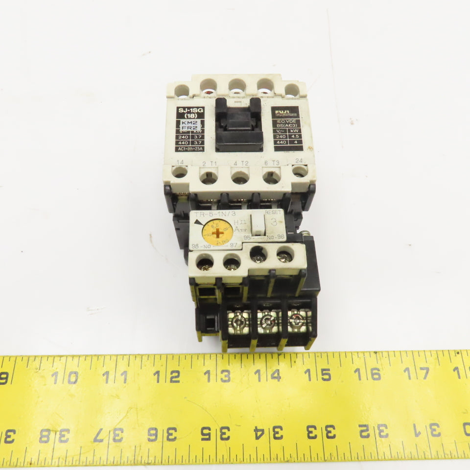 Fuji SJ-1SG Magnetic Contactor 440V 4kW TR-5-1N/3 5-8A Overload 24VDC Coil