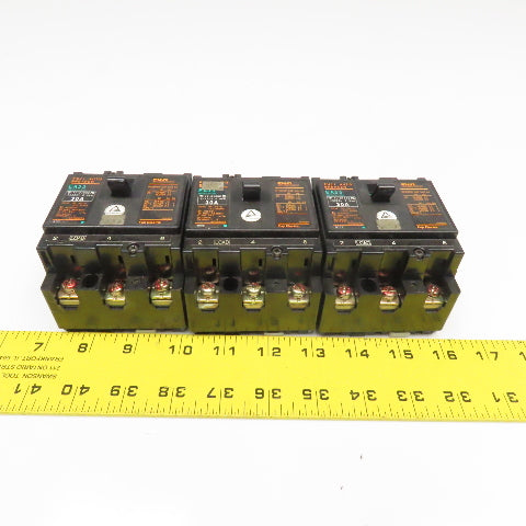 Fuji EA33 30A 220V 3 Pole Circuit Breaker Lot Of 3