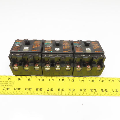 Fuji EA33 30A 220V 3 Pole Circuit Breaker Lot Of 3