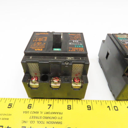 Fuji EA33 30A 220V 3 Pole Circuit Breaker Lot Of 3