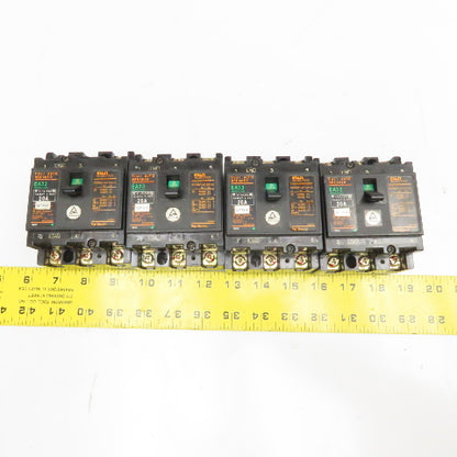 Fuji EA33 20A 460V 3 Pole Circuit Breaker Lot Of 4