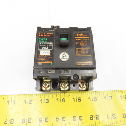Fuji EA33 20A 460V 3 Pole Circuit Breaker Lot Of 4