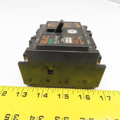 Fuji EA33 20A 460V 3 Pole Circuit Breaker Lot Of 4