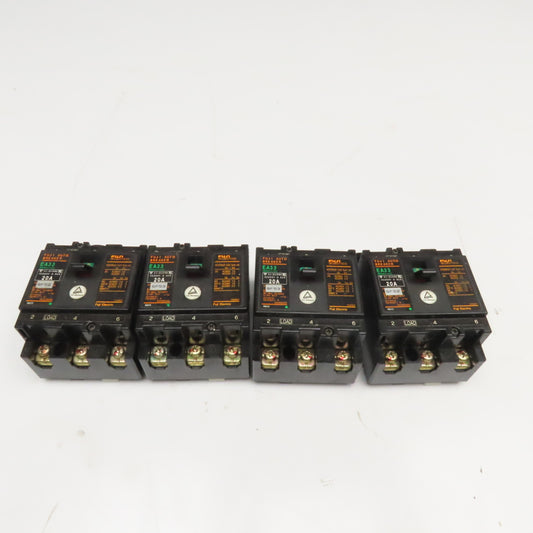 Fuji EA33 20A 460V 3 Pole Circuit Breaker Lot Of 4