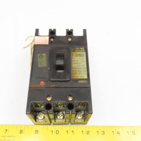 Hitachi F-100RB3P 100A 600VAC 3 Pole Molded Case Circuit Breaker