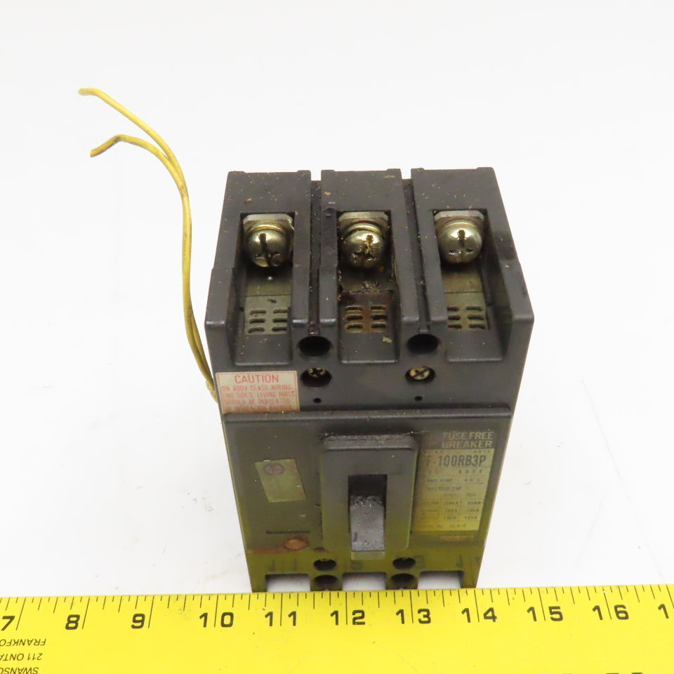 Hitachi F-100RB3P 100A 600VAC 3 Pole Molded Case Circuit Breaker