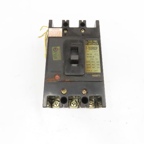 Hitachi F-100RB3P 100A 600VAC 3 Pole Molded Case Circuit Breaker