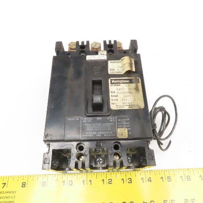 Westinghouse EBH3100 100A 480VAC 3 Pole Shunt Trip Circuit Breaker
