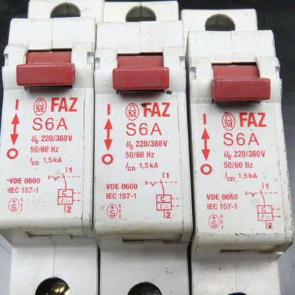 Klockner Moeller S6A 380V Single Pole Circuit Breaker Lot Of 3