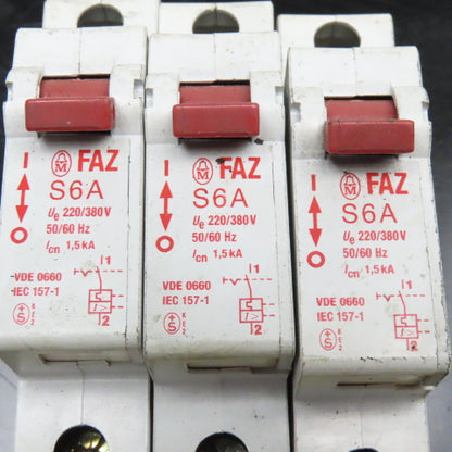 Klockner Moeller S6A 380V Single Pole Circuit Breaker Lot Of 3