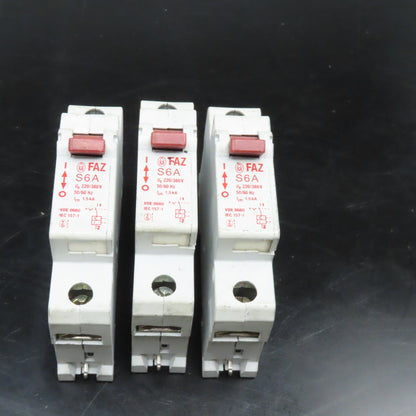 Klockner Moeller S6A 380V Single Pole Circuit Breaker Lot Of 3