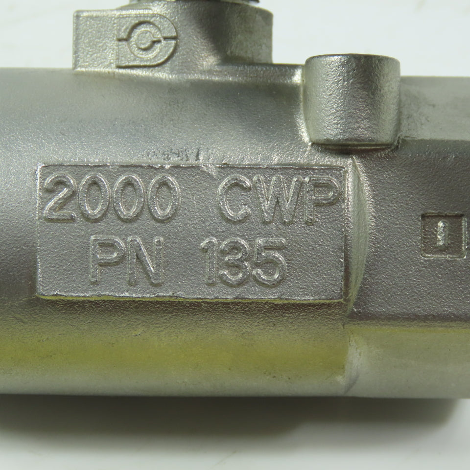 135 CFM8 Stainless Steel 1" FNPT Ball Valve 2000 CWP