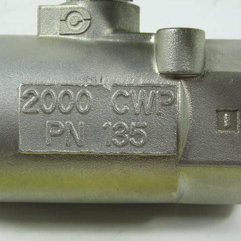 135 CFM8 Stainless Steel 1" FNPT Ball Valve 2000 CWP