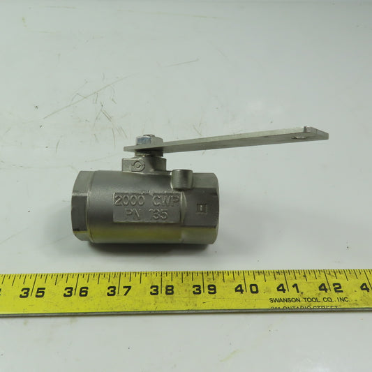 135 CFM8 Stainless Steel 1" FNPT Ball Valve 2000 CWP