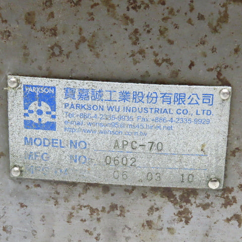 Parkson APC-70 Horizontal Hydraulic Pallet Changer Indexer Fanuc 3kW 141V 3Ph