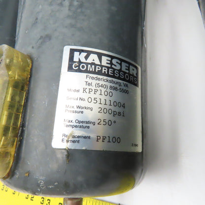 Kaeser KFS100 1" NPT 3 Stage Compressed Air Particulate Filter Assembly 200PSI
