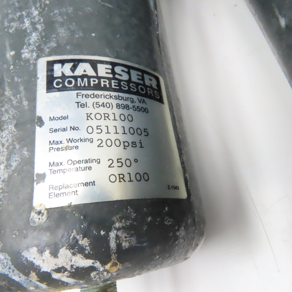 Kaeser KFS100 1" NPT 3 Stage Compressed Air Particulate Filter Assembly 200PSI
