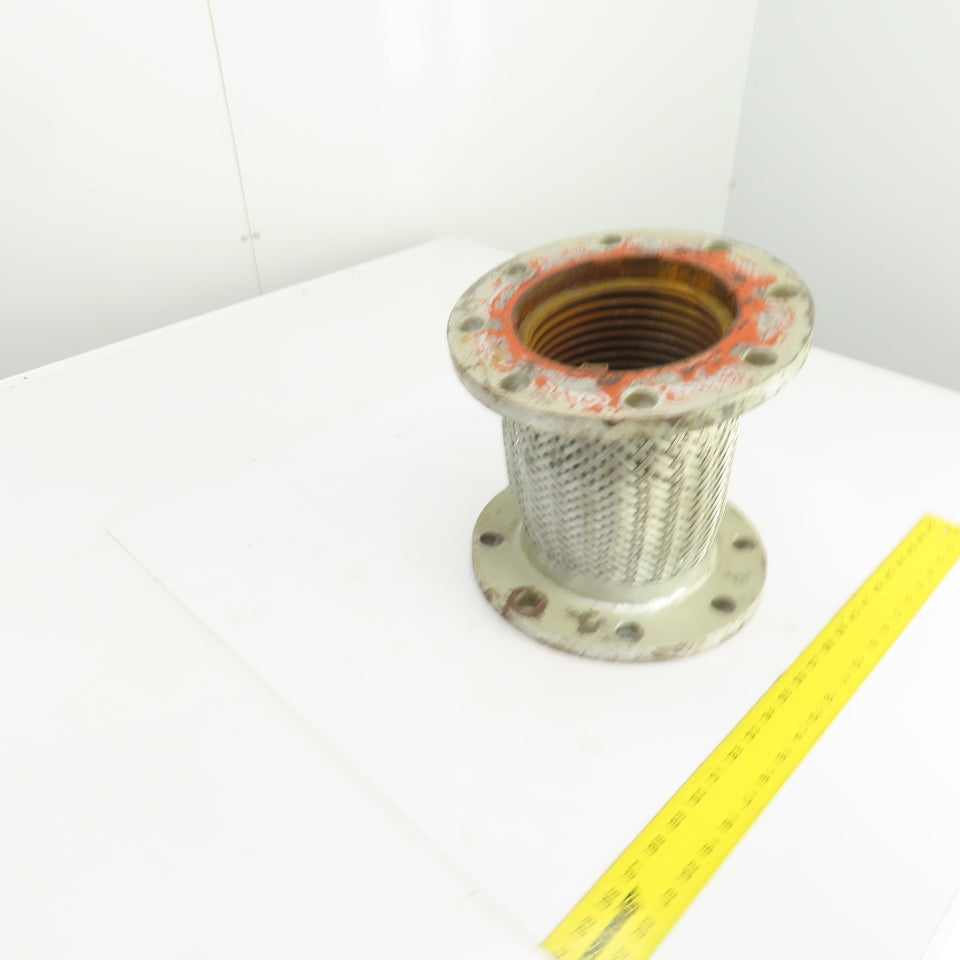 6-3/4 x 6-3/4" Flanged Braided Stainless Steel Flexible Connector 11" OAL