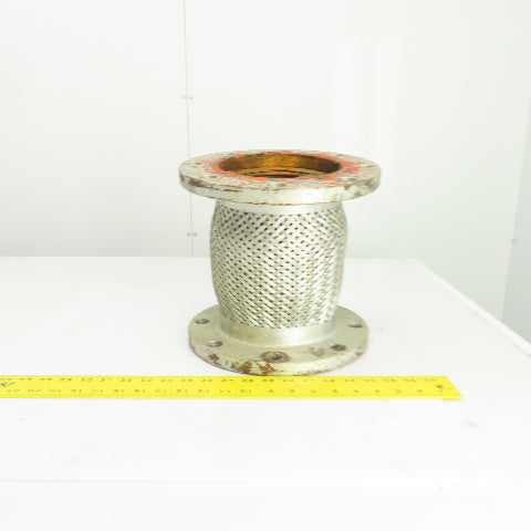 6-3/4 x 6-3/4" Flanged Braided Stainless Steel Flexible Connector 11" OAL