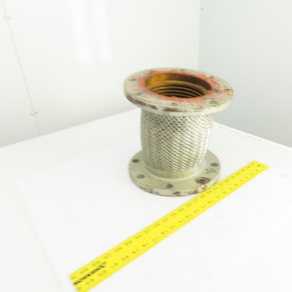 6-3/4 x 6-3/4" Flanged Braided Stainless Steel Flexible Connector 11" OAL