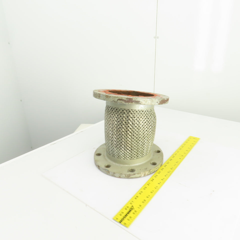 6-3/4 x 6-3/4" Flanged Braided Stainless Steel Flexible Connector 11" OAL