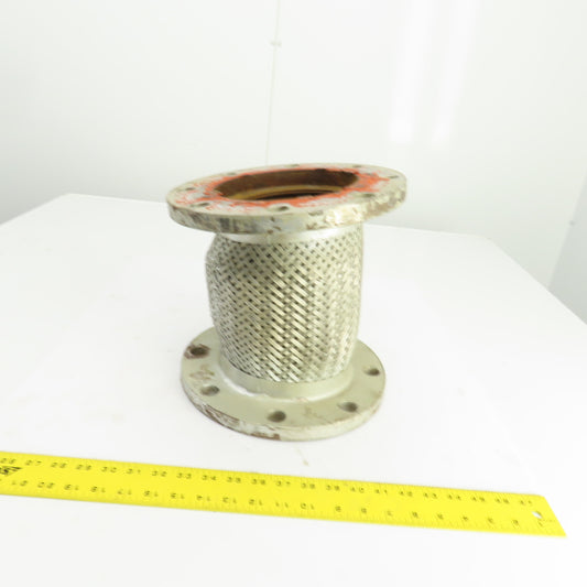 6-3/4 x 6-3/4" Flanged Braided Stainless Steel Flexible Connector 11" OAL