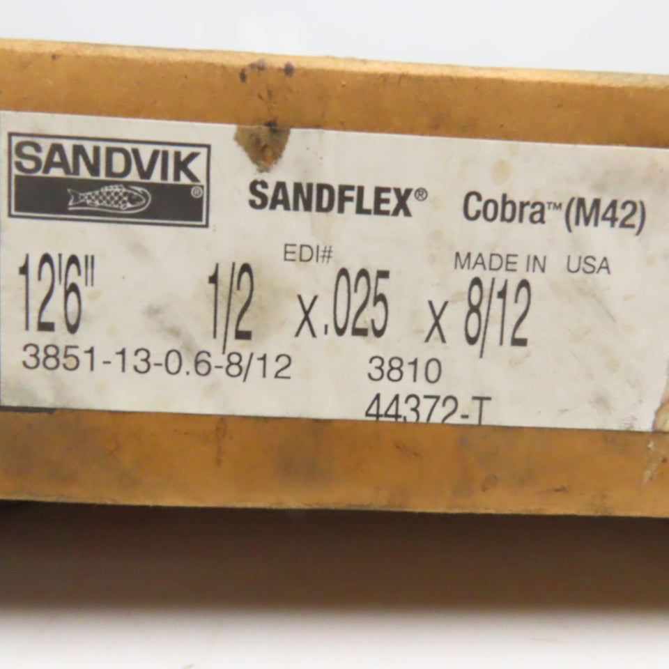 Sandvik 3851-13-0.6-8/12 12'6" x 1/2" x 0.25" Bandsaw Blade 8/12 TPI NOS
