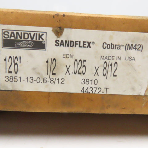 Sandvik 3851-13-0.6-8/12 12'6" x 1/2" x 0.25" Bandsaw Blade 8/12 TPI NOS