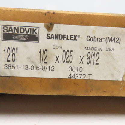 Sandvik 3851-13-0.6-8/12 12'6" x 1/2" x 0.25" Bandsaw Blade 8/12 TPI NOS
