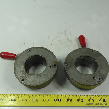 De-Staco Custom Made 2"Dia. Flanged Quick Action Shaft Locking Clamp Lot of 2